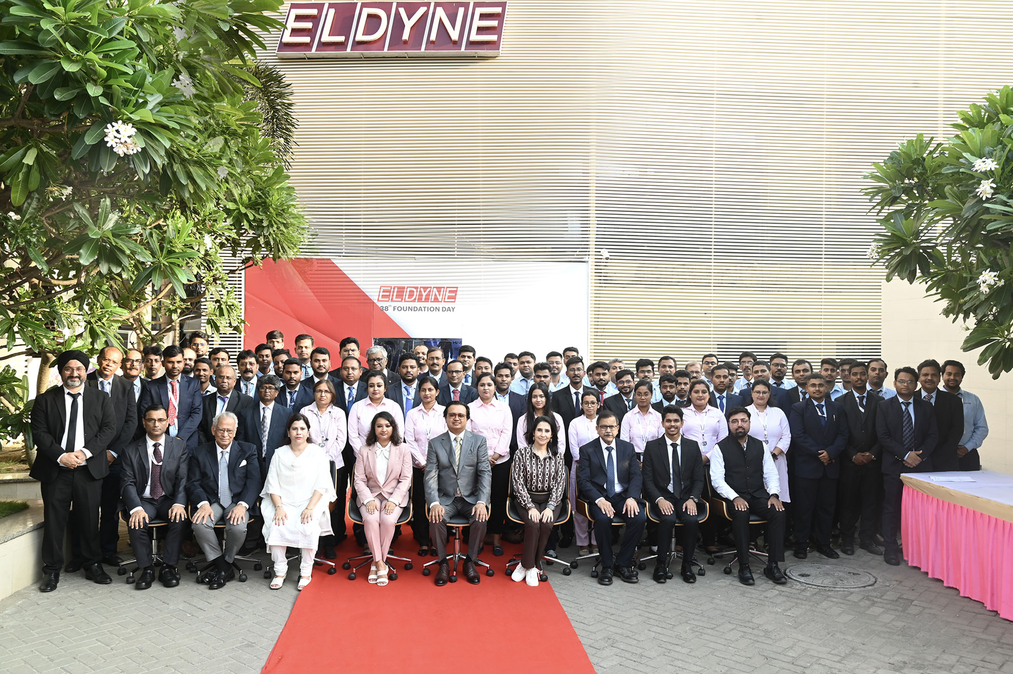 The Eldyne team gathered outside the Kolkata office on Foundation Day
